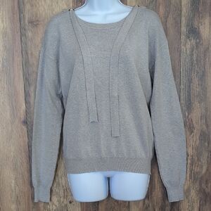 Women's Gray Knit Sweater Hoodie M                                          L106